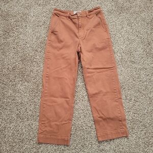 Everlane Cropped Straight Pants Rust Orange Brown Twill Chino Size 6 Regular